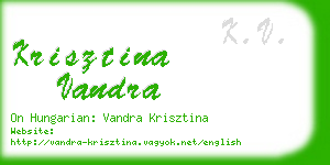 krisztina vandra business card